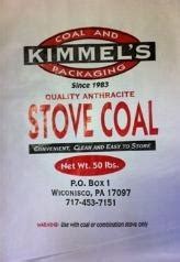 KIMMEL'S ANTHRACITE COAL, STOVE COAL 50LB BAGS